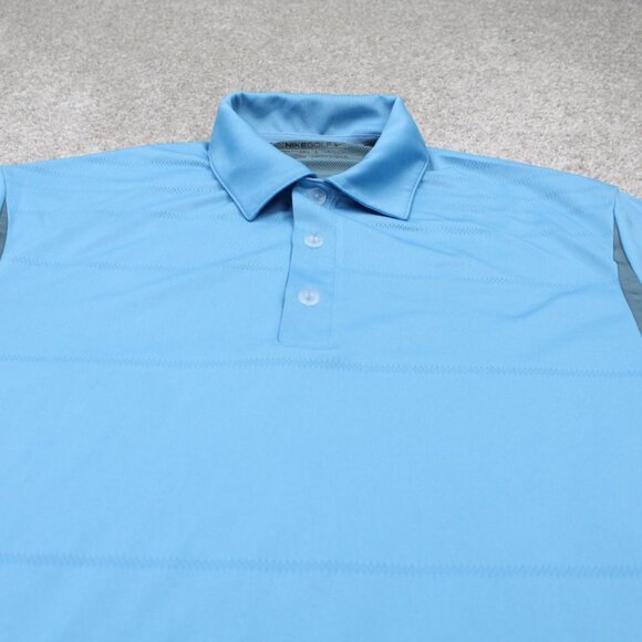 Nike Golf Polo Shirt Mens Small Blue FitDry Short Sleeve Polyester Pullover - Picture 4 of 13